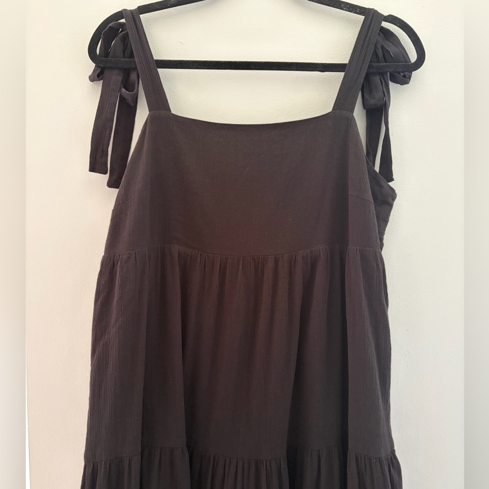 Madewell Tie-Strap Tiered Maxi Dress in Black - Picture 9 of 10